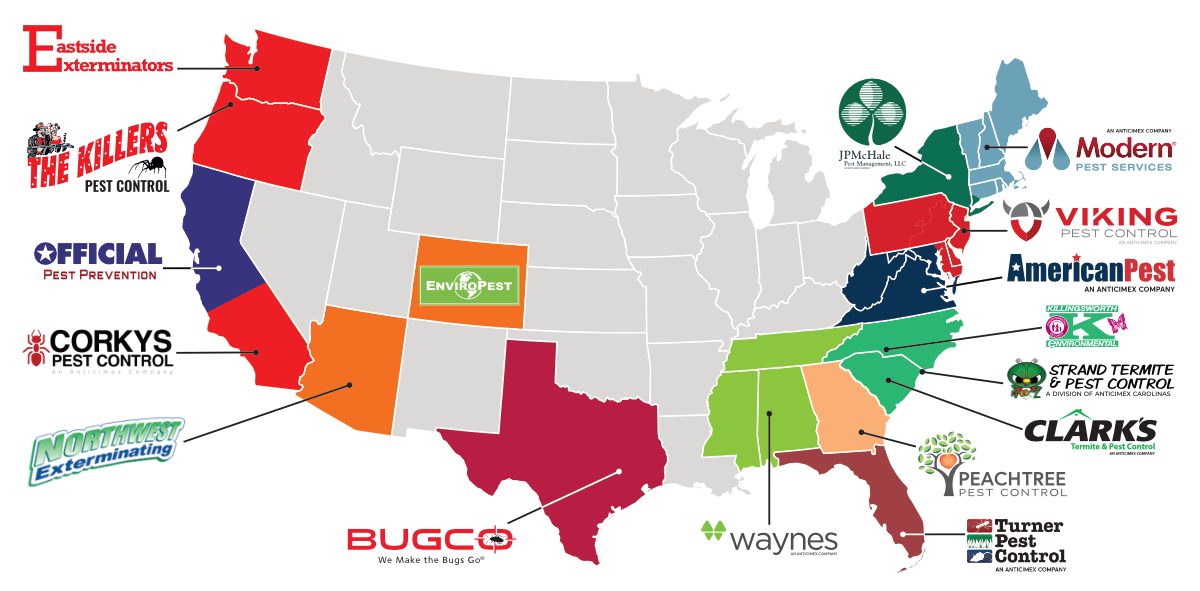 Anticimex US Service Map - May 2026